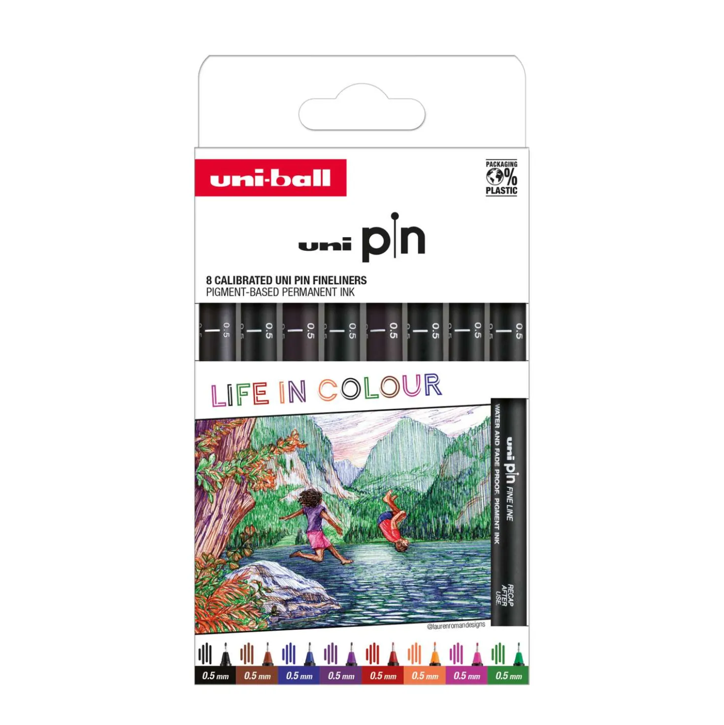 UNI-BALL® pin Fineliner 8er-Set