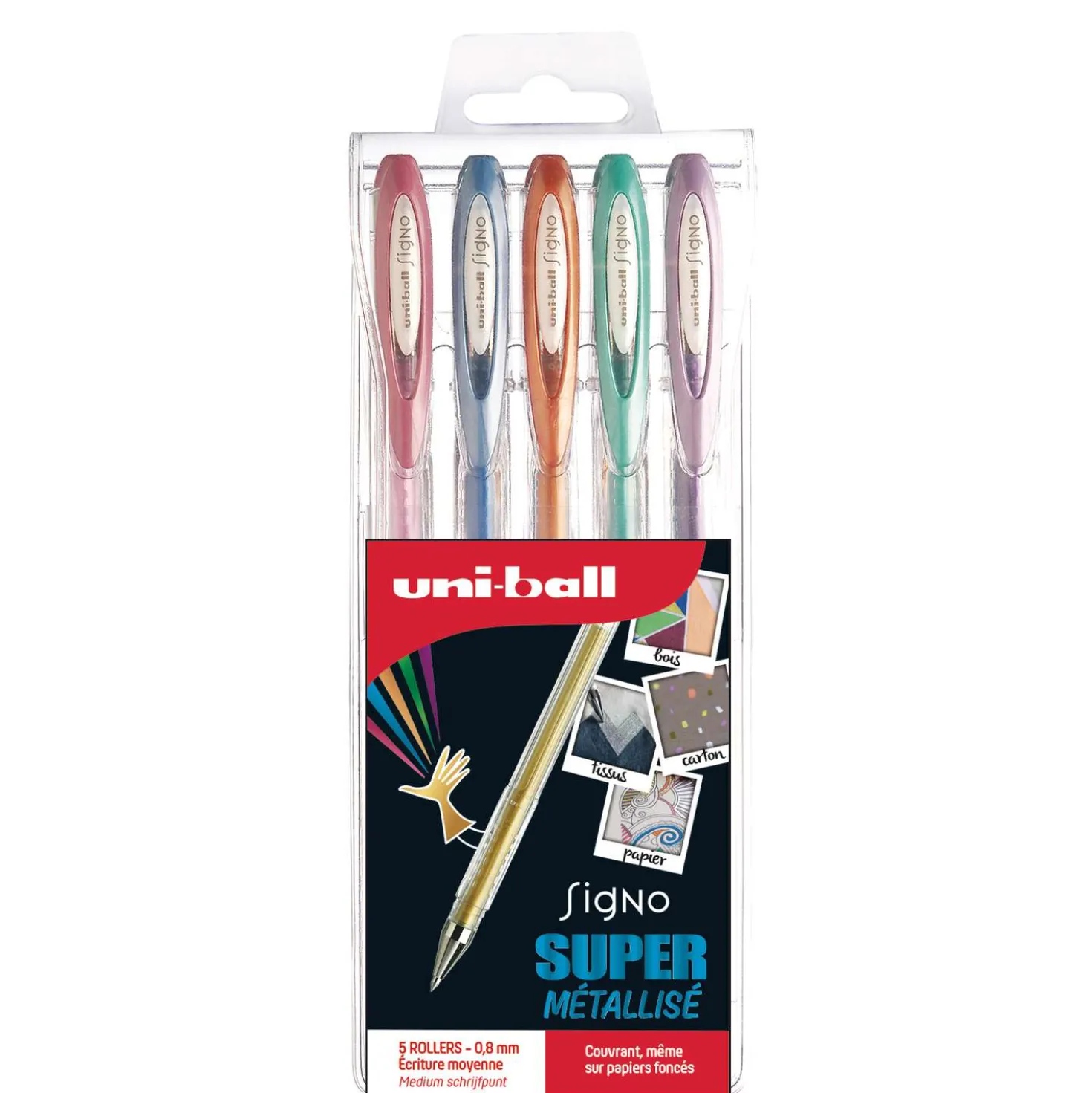 UNI-BALL Signo UM120NM/5 Metallic Gelschreiber 8er-Set