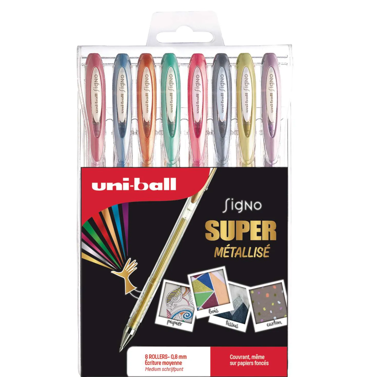 UNI-BALL Signo UM120NM/5 Metallic Gelschreiber 8er-Set