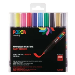 UNI POSCA Brush-Marker PCF-350, 10er Set