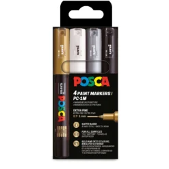 UNI POSCA Marker-Set PC-1MC, 4er Set