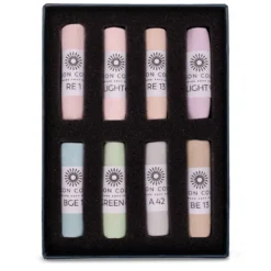 UNISON COLOUR Soft-Pastellkreiden, 8er-Sets, ganze Kreiden