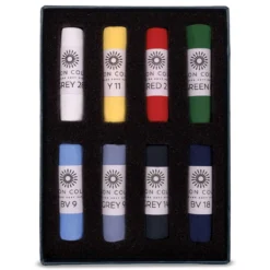 UNISON COLOUR Soft-Pastellkreiden, 8er-Sets, ganze Kreiden