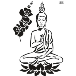 VIVA DECOR Universal-Schablone, Buddha & Orchidee