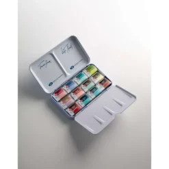 White Nights™ Aquarellfarben Set Metamorphosis mit 12 Näpfe im Metallkasten