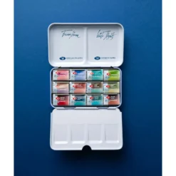 White Nights™ Aquarellfarben Set Metamorphosis mit 12 Näpfe im Metallkasten