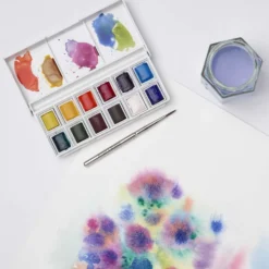 WINSOR & NEWTON Cotman™ Sketcher's Pocket Box, Aquarellfarben-Set mit 12 halben Näpfchen
