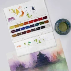 WINSOR & NEWTON Cotman™ Studio Aquarellfarben-Set, 24 ganze Näpfchen