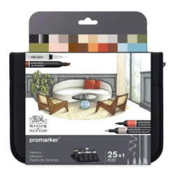 WINSOR & NEWTON™ „Interior“ Promarker Wallet Set, 25-teilig